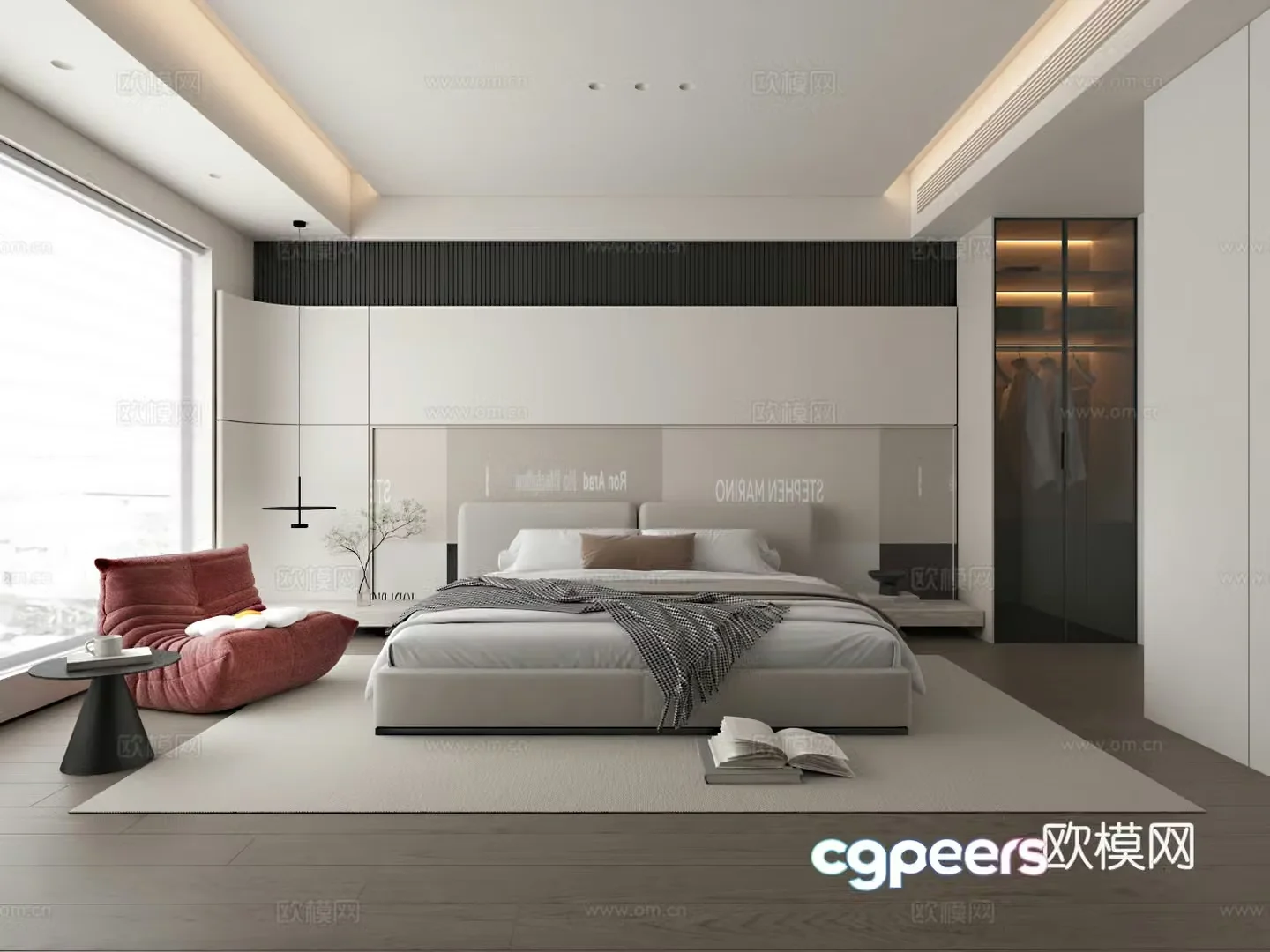 Modern bedroom master bedroom 3d model
