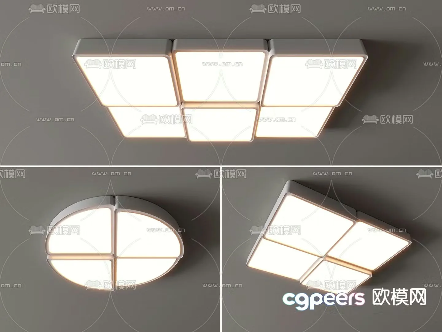 Geometric ceiling lamp bedroom lamp 3d model