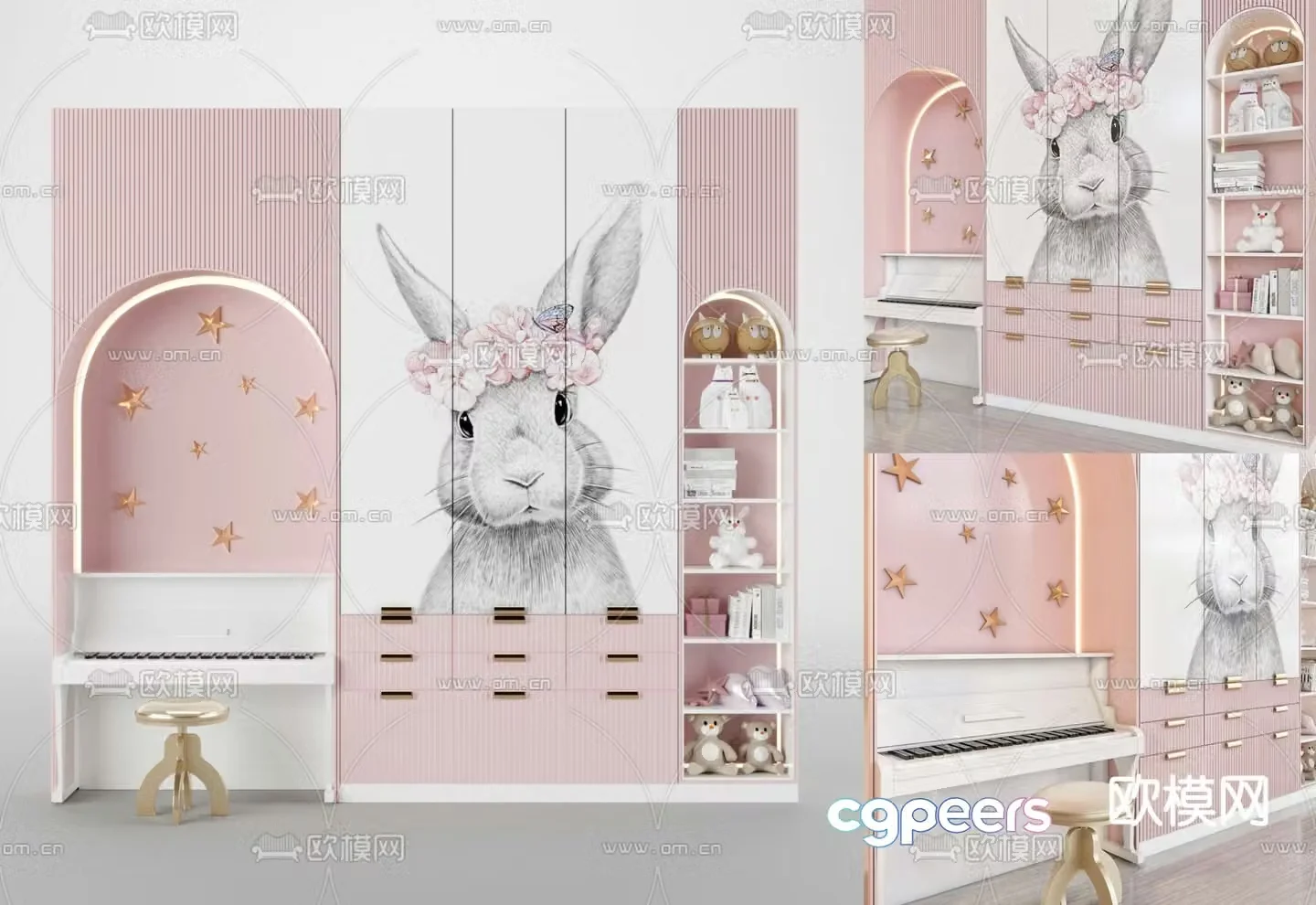Modern children’s wardrobe 3d model