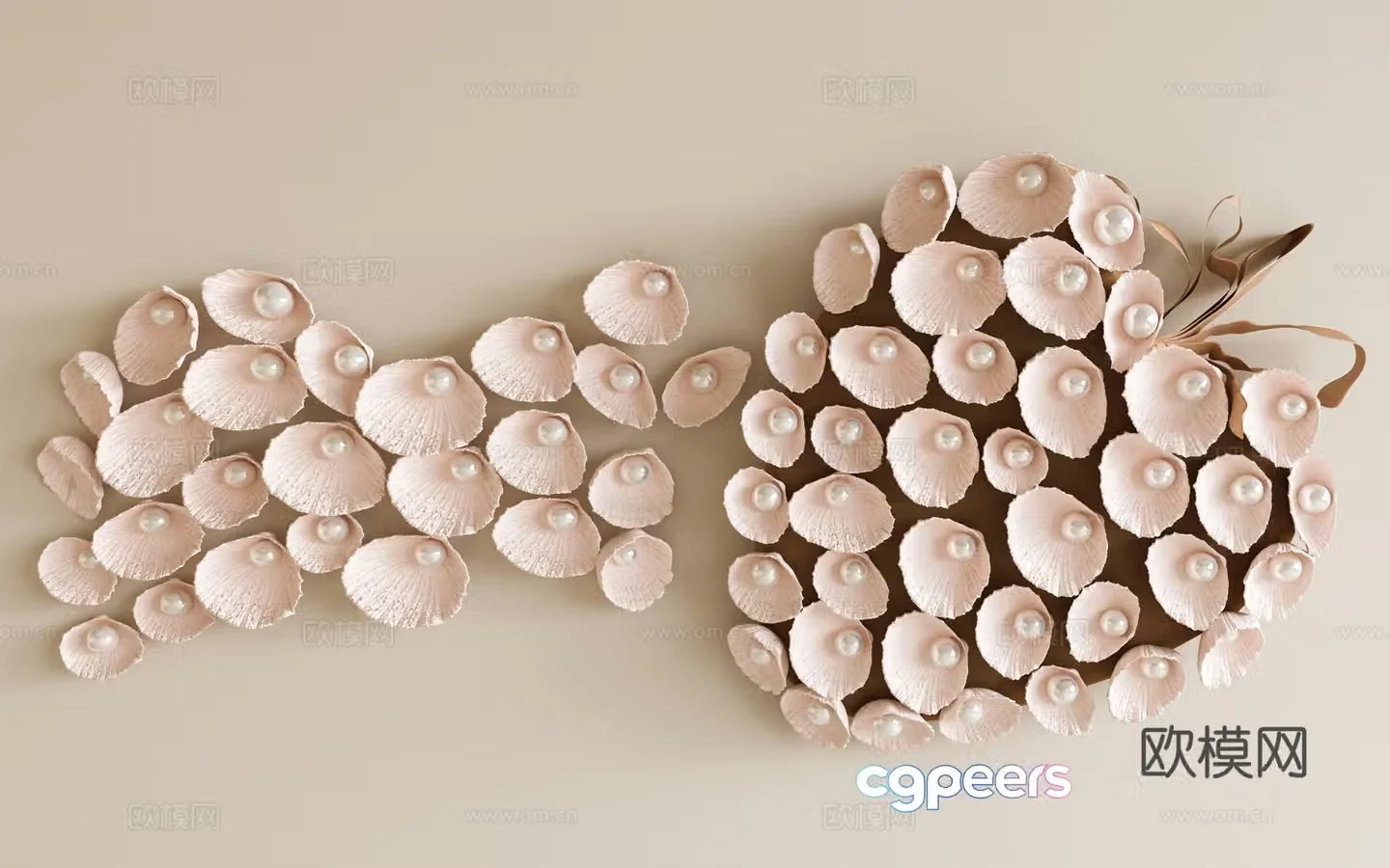 Modern wall decoration pendant shell pendant pearl wall decoration children pendant pearl pendant 3d model