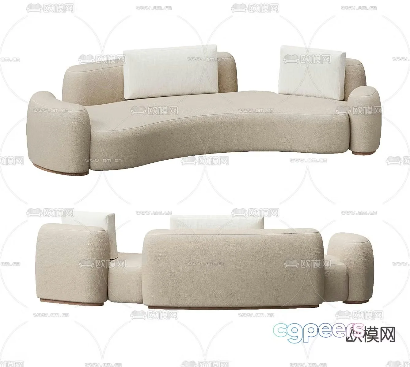 curved sofa 3d model