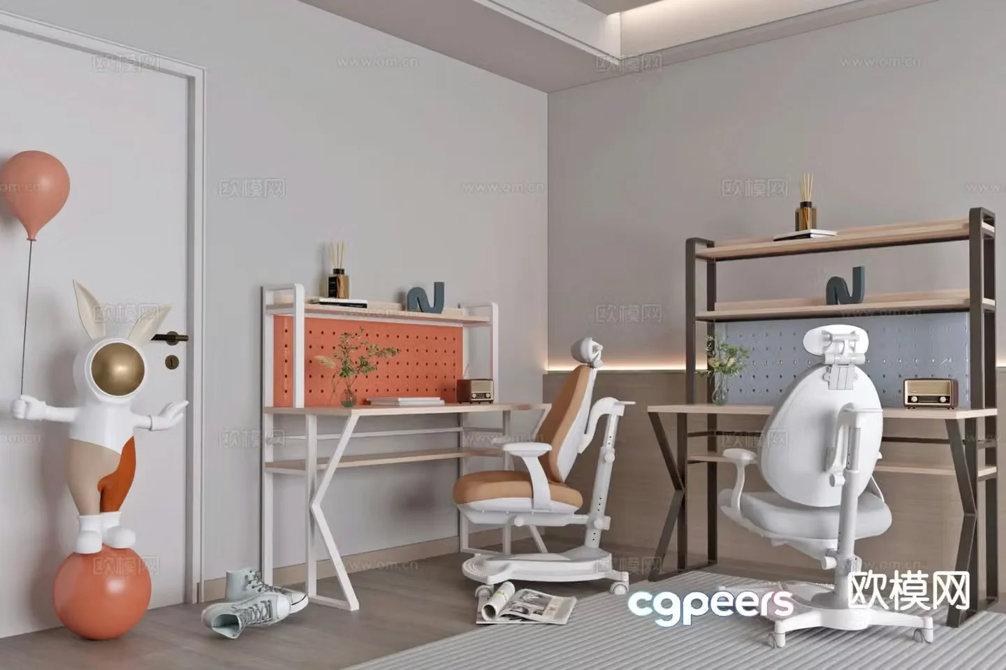 Children’s lifting desk writing desk 3d model