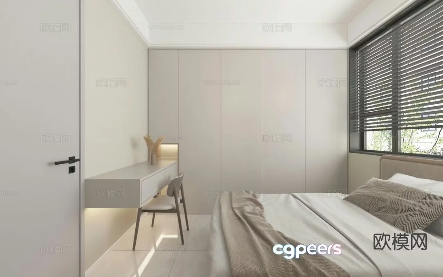 Modern bedroom second bedroom 3d model
