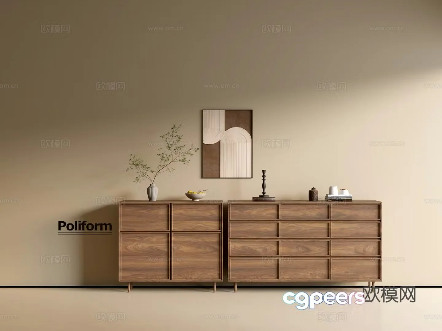 Modern wood grain cabinet ins wind minimalist wind cabinet whole cabinet sideboard balcony cabinet storage 3D model