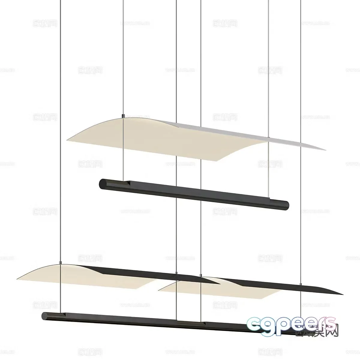 New Chinese craft chandelier 3D model