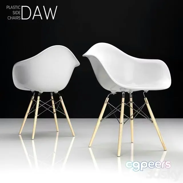 3ds Max Free – Eames DAW plastic side chair