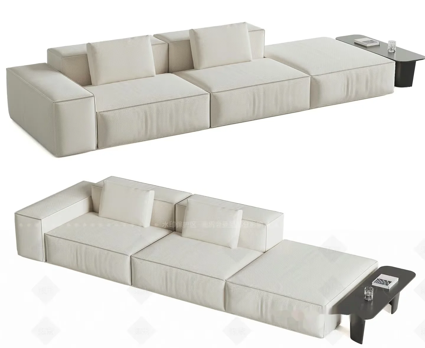 Modern White Couch 3D Model – 8916 – CORONA Render