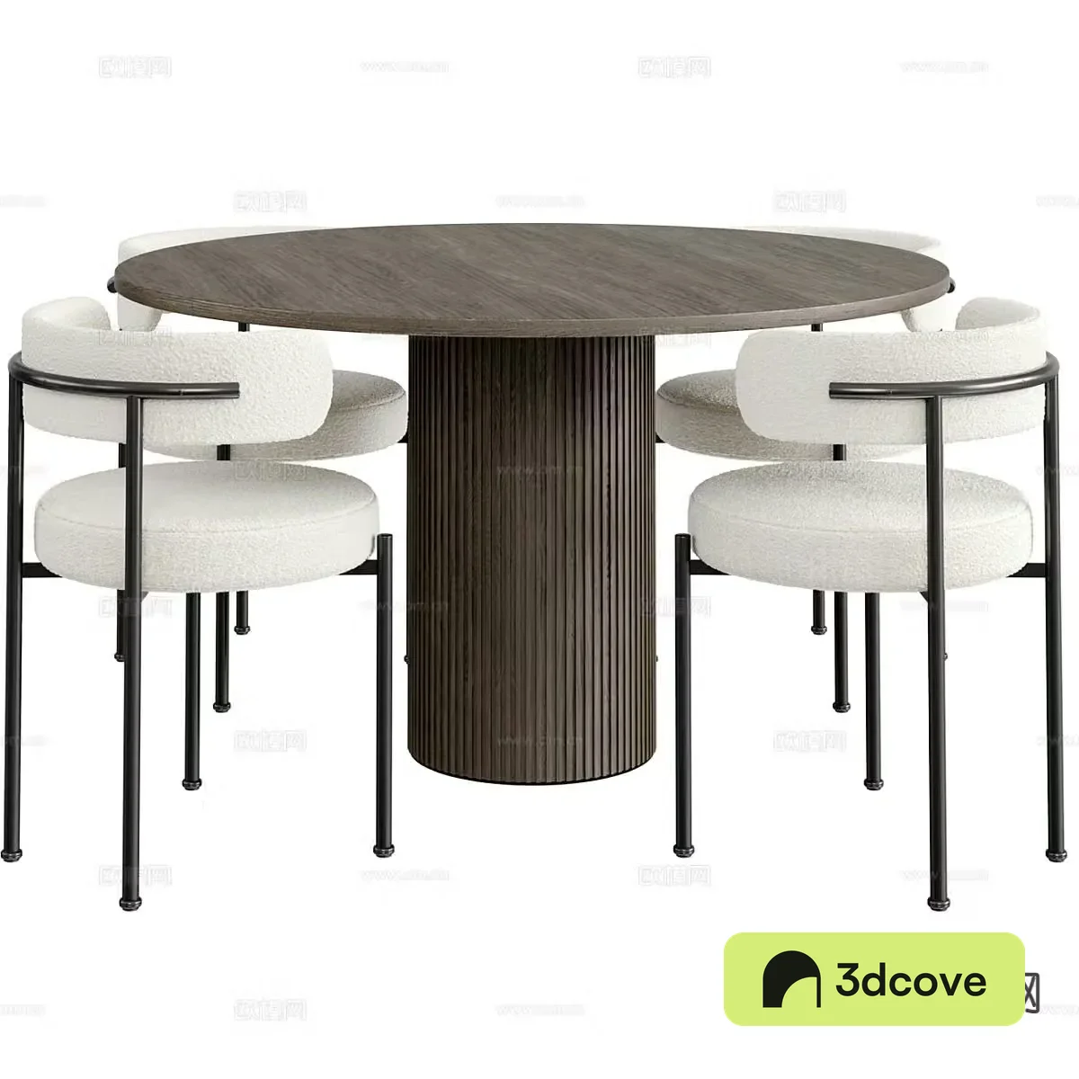Round dining table and chairs solid wood dining table