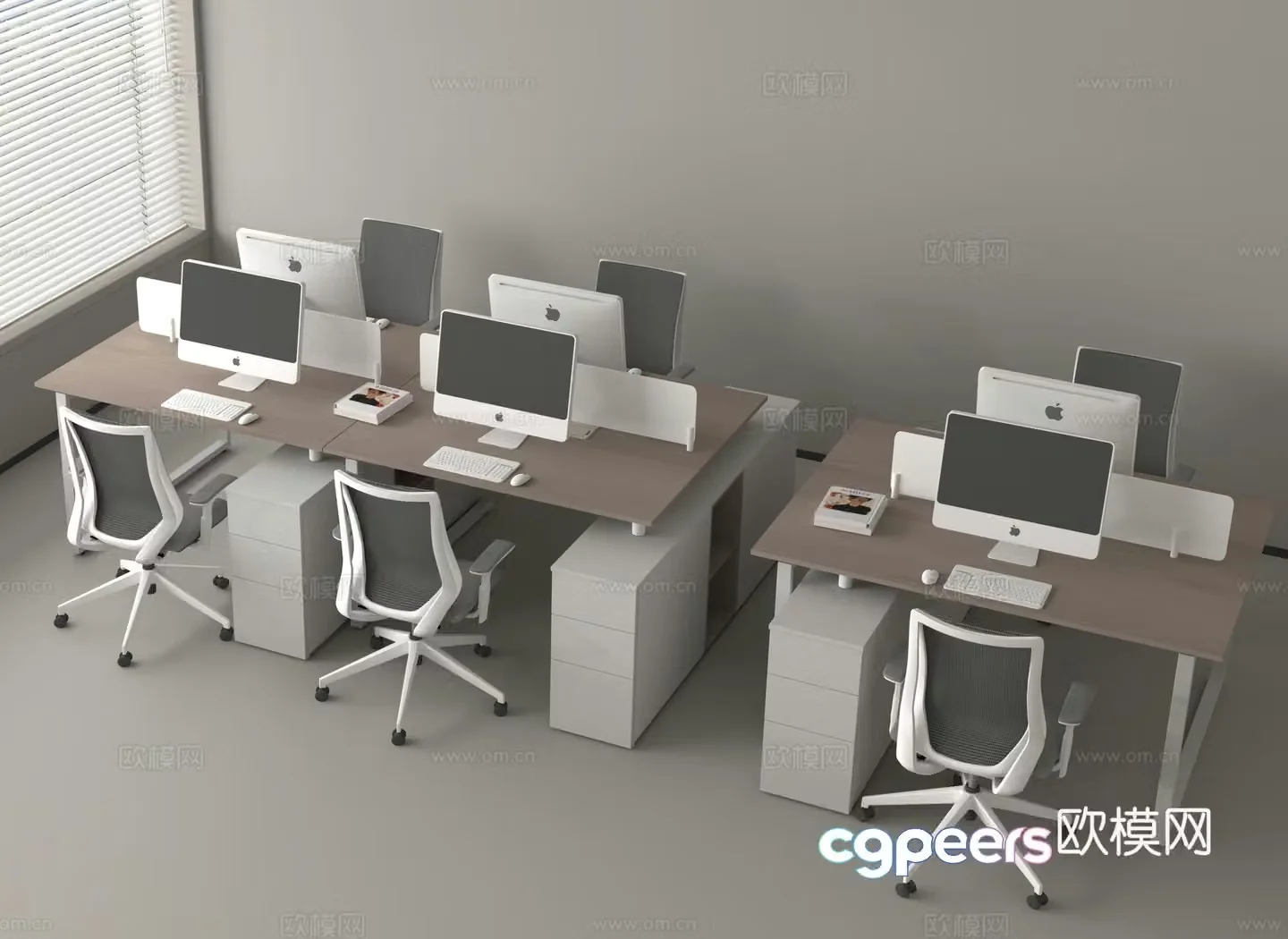 Office desk work station post table table 3D model