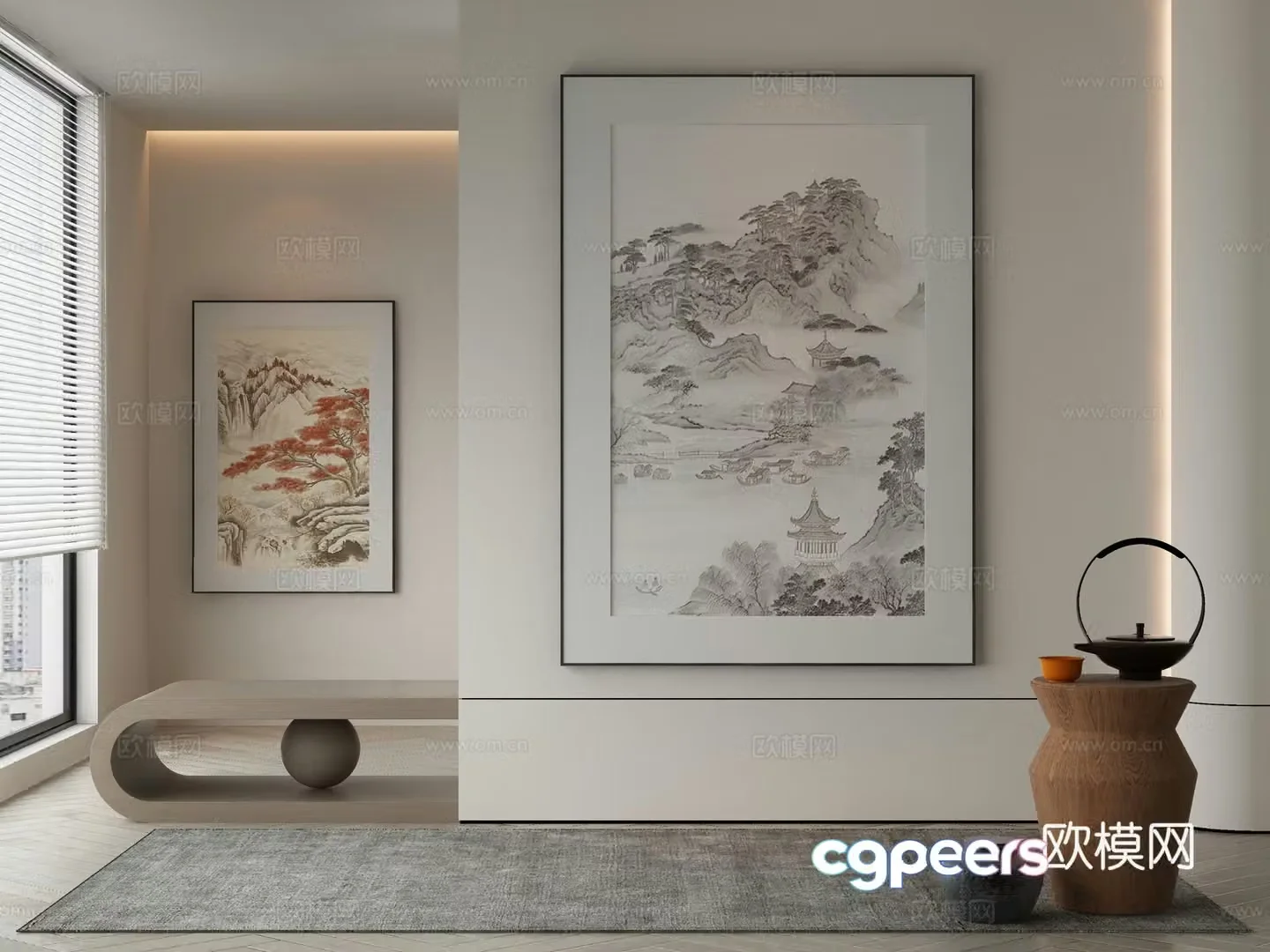 Modern Wasabi Hanging Painting Oil Painting 3D Model