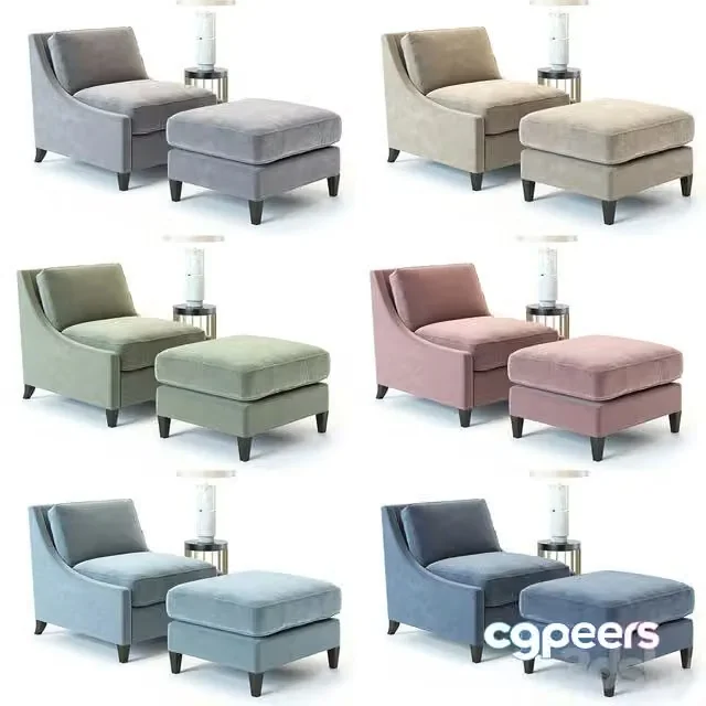 3ds Max Free – Baker Curved Back Lounge Chair