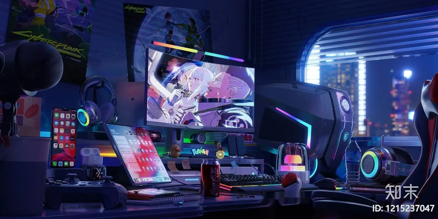 Modern Gaming Setup 3D Model – 11937 – VRAY Render