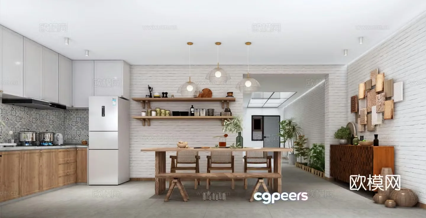 B&B kitchen restaurant 3d model