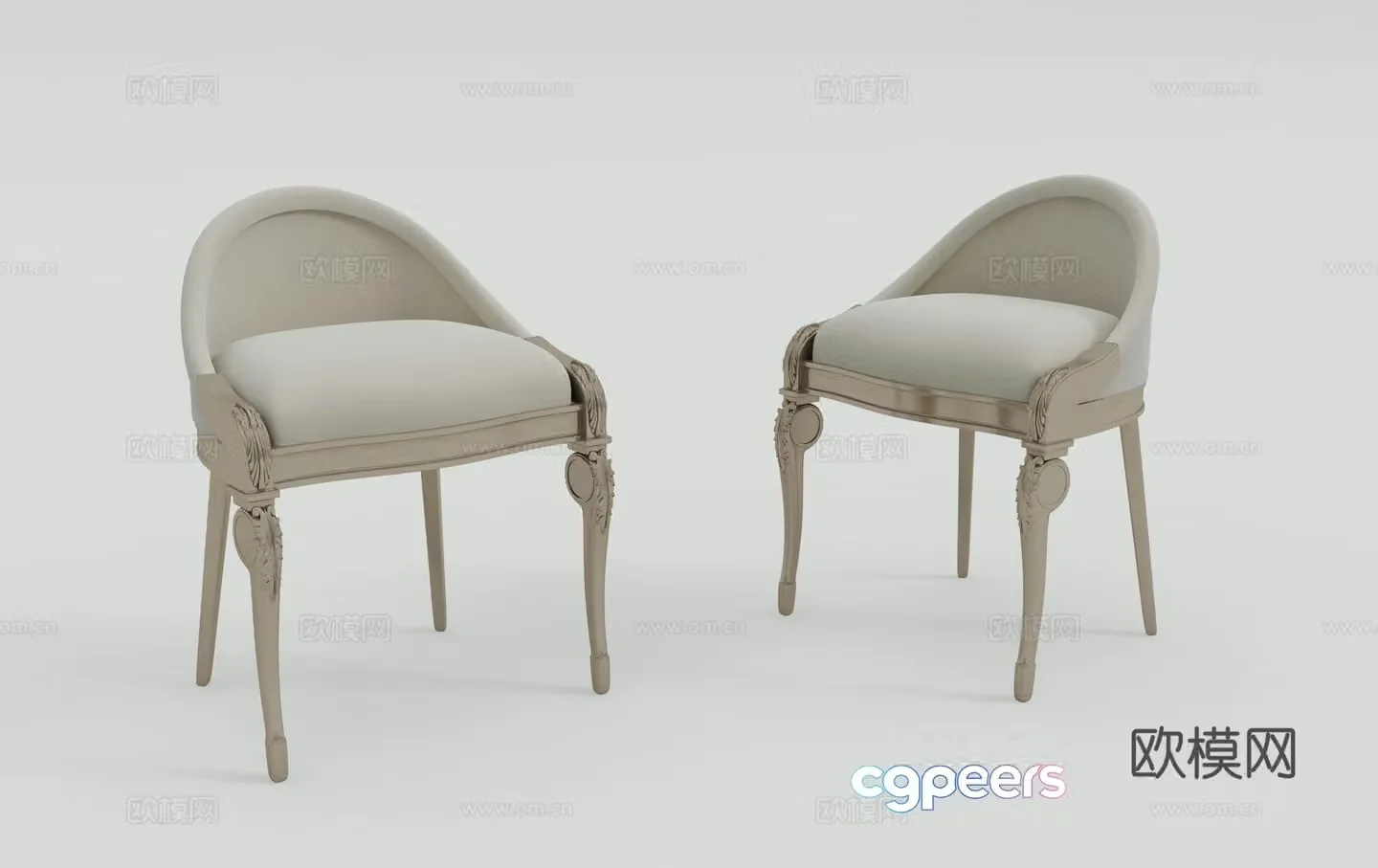 Neoclassical single chair 3d model