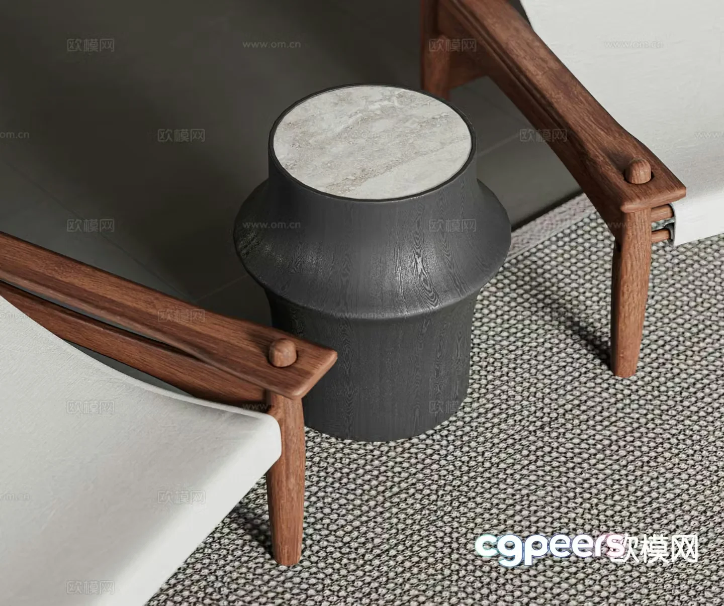Modern side table corner table round table 3D model