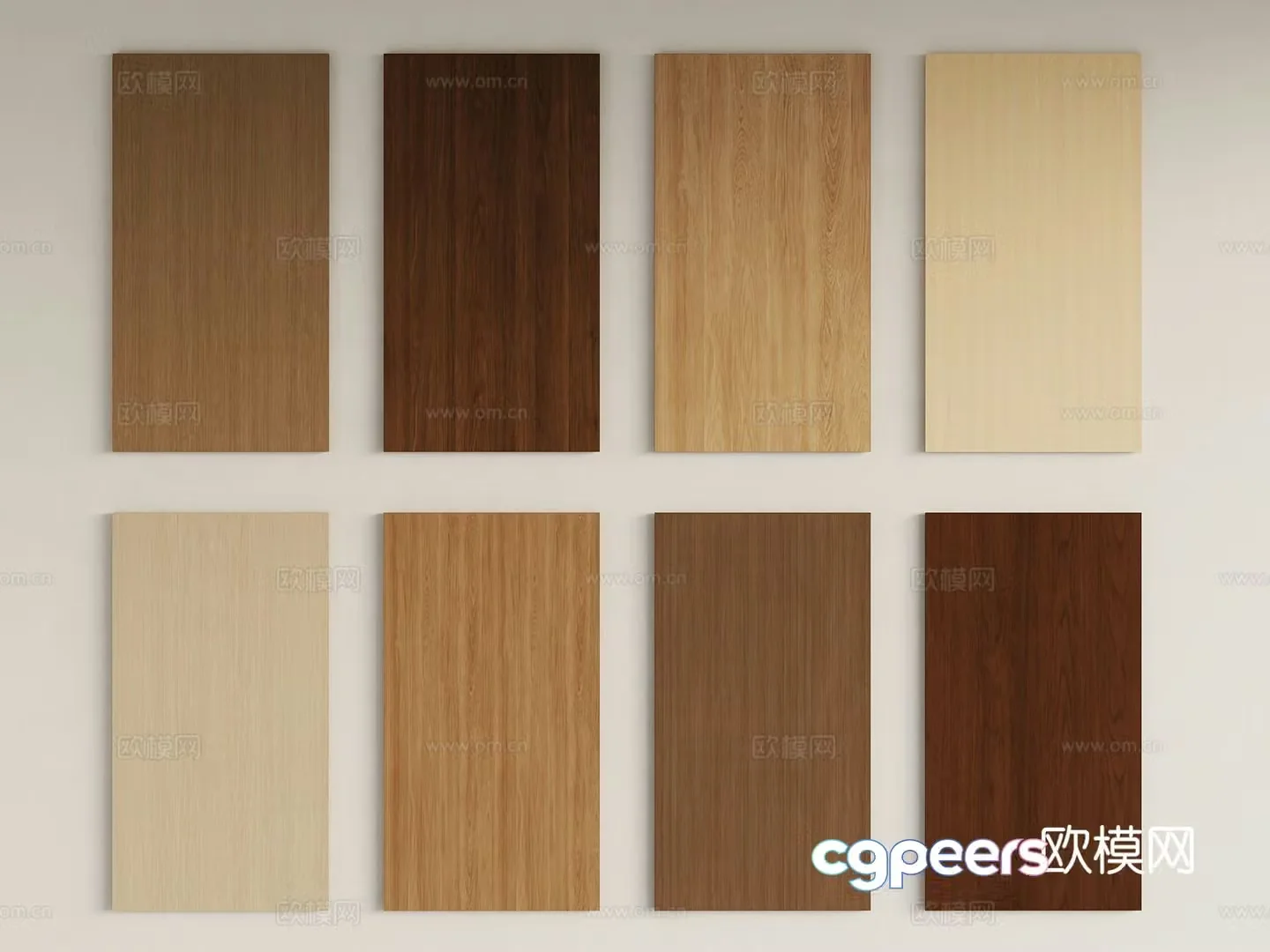 Modern wood veneer wall panel 3d model