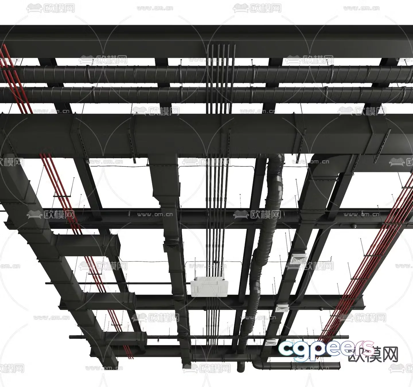 Industrial ventilation duct Ceiling suspended ceiling 3D model