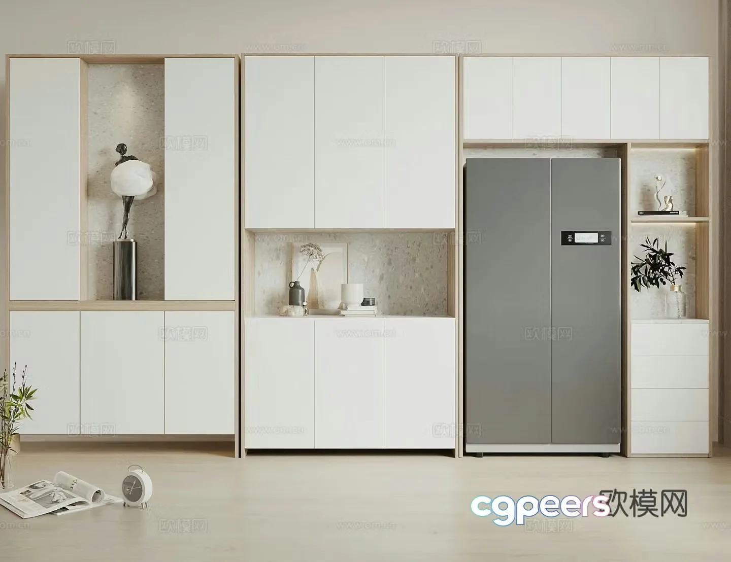 Entrance shoe cabinet partition shoe cabinet 3d model