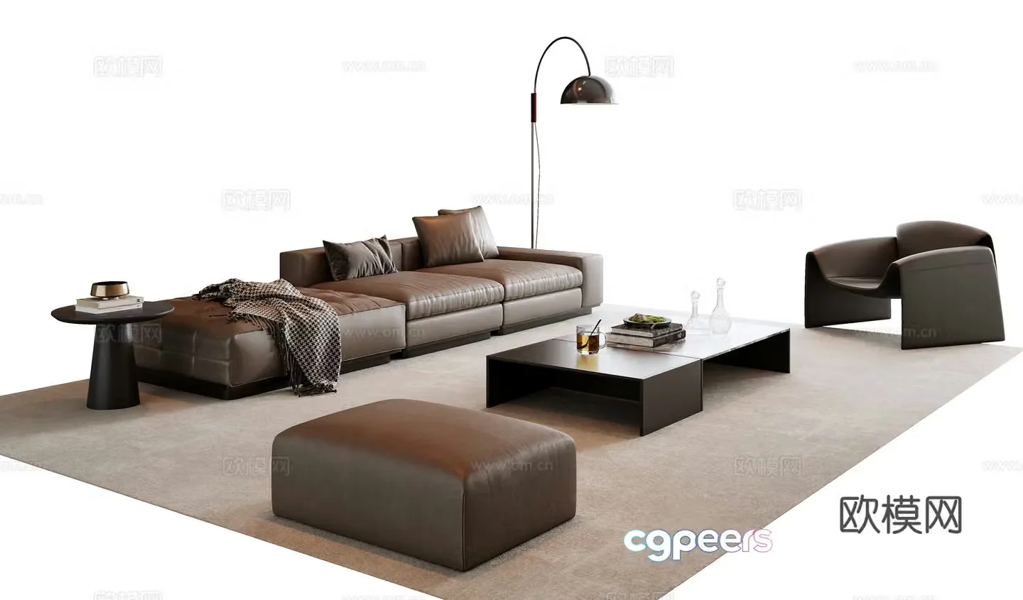 Italian sectional sofa 3d model