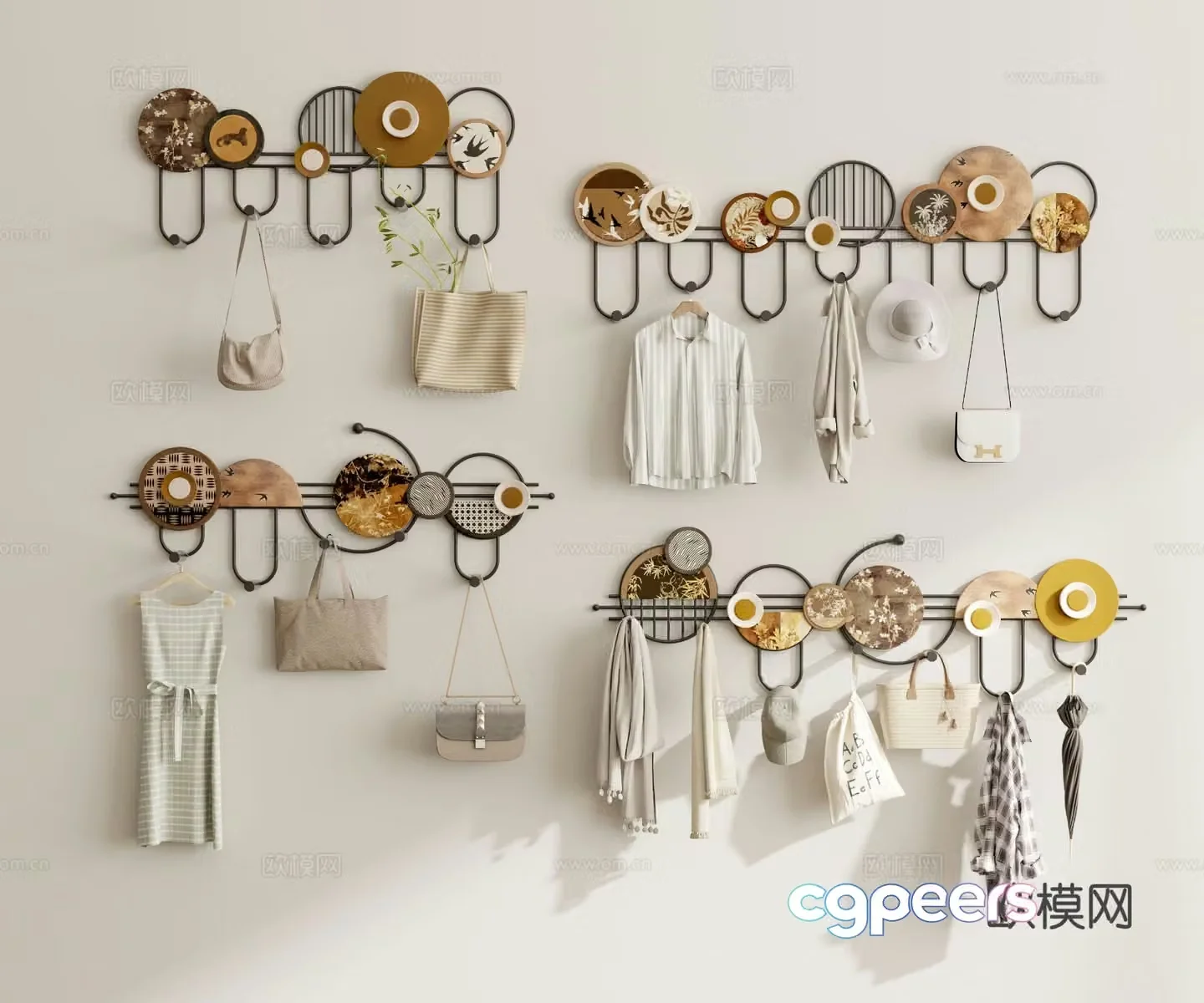 Coat hook wall decoration hanging decoration 3d model