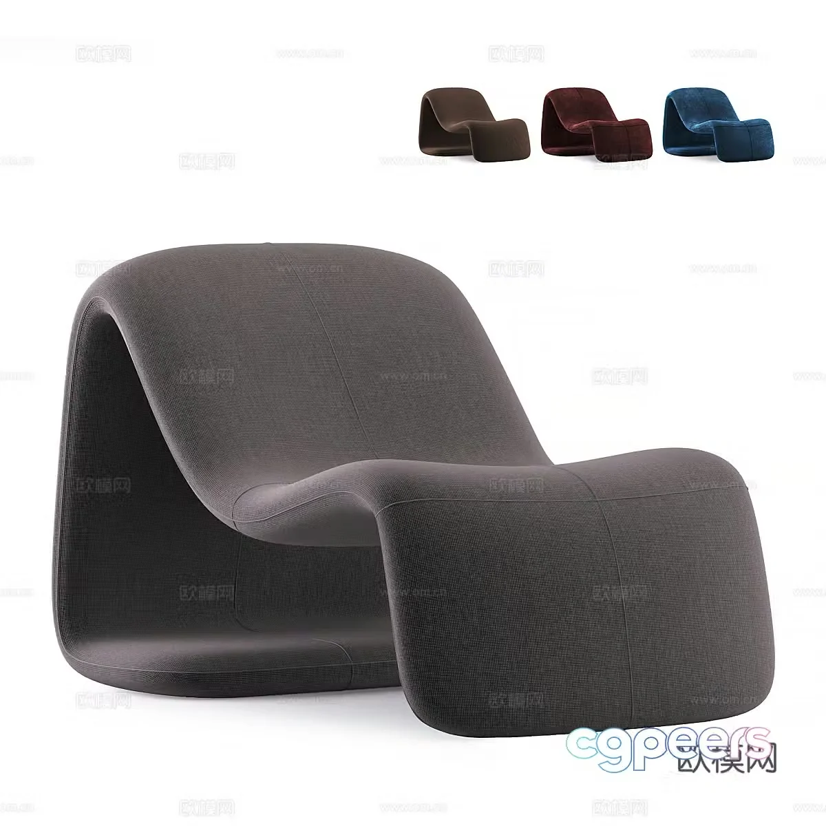 Modern Italian fabric lounge chair 3d model