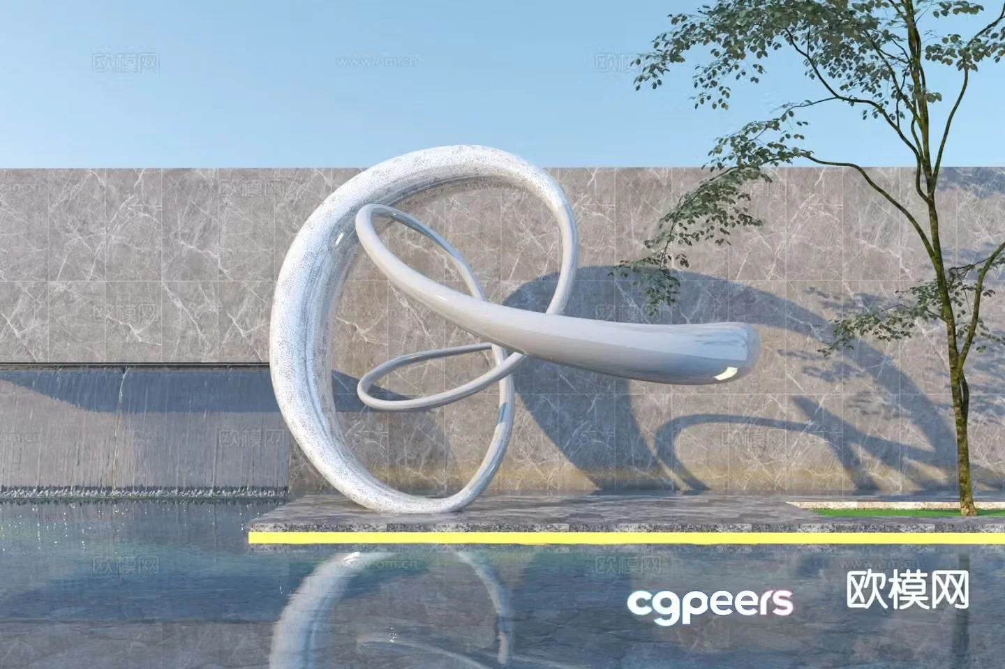 Waterscape Sculpture Outdoor Sculpture 3D Model