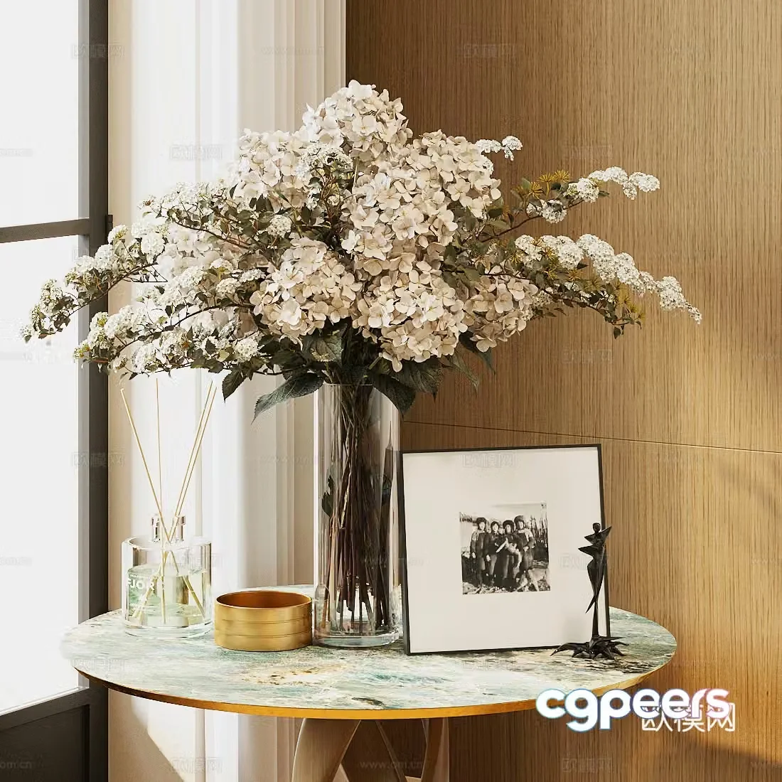 Modern flower art Interior landscape flower art Living room dining table vase ornaments Hotel lobby floral ornaments 3D model