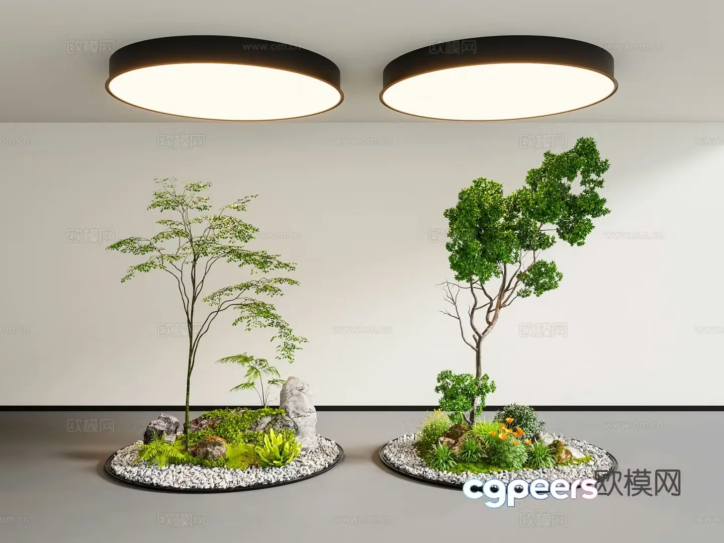 Modern interior landscape Plant landscaping Landscape sketch 3d model