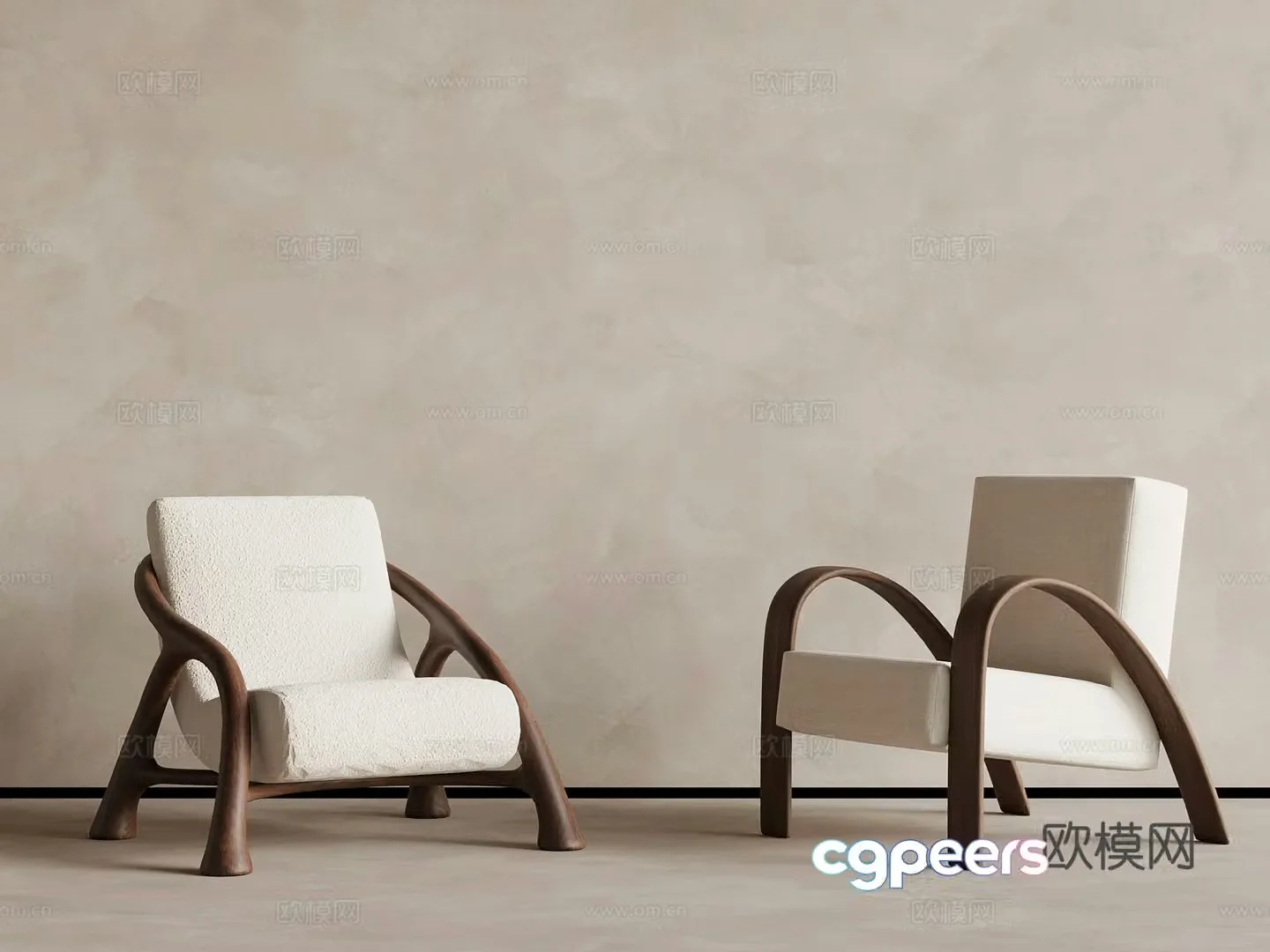 Medium style casual sofa leisure chair single sofa 3d model