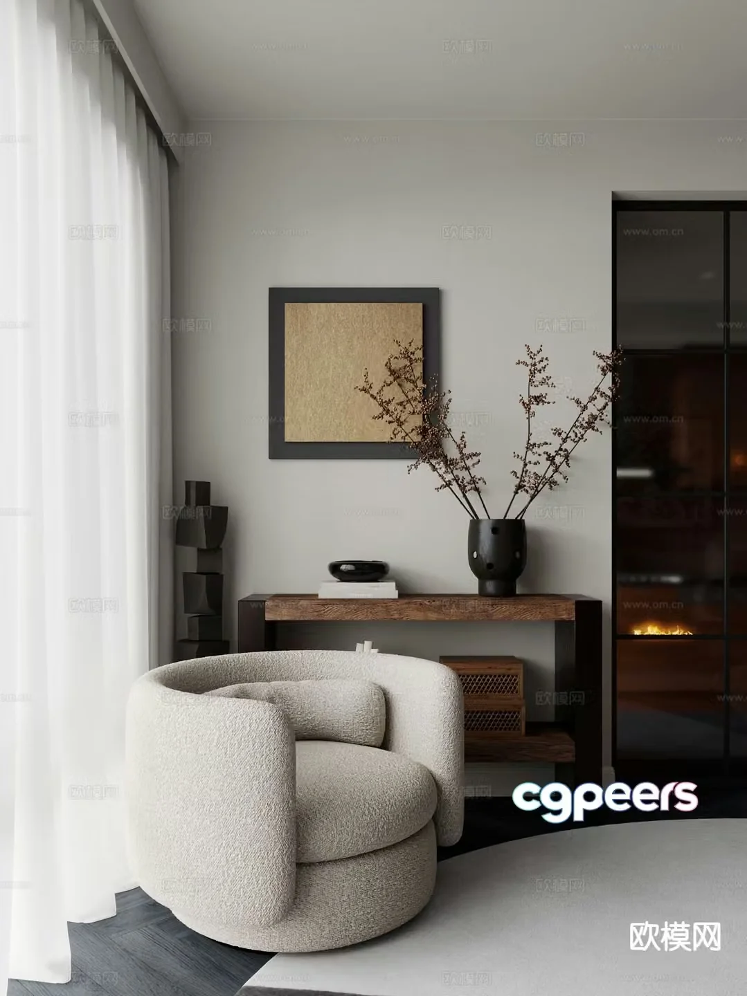 Modern single sofa 3d model