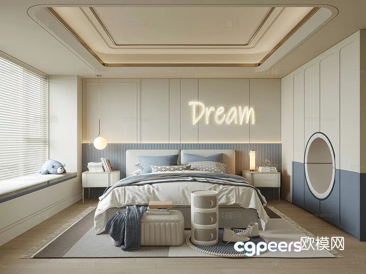 Modern boy room 3d model