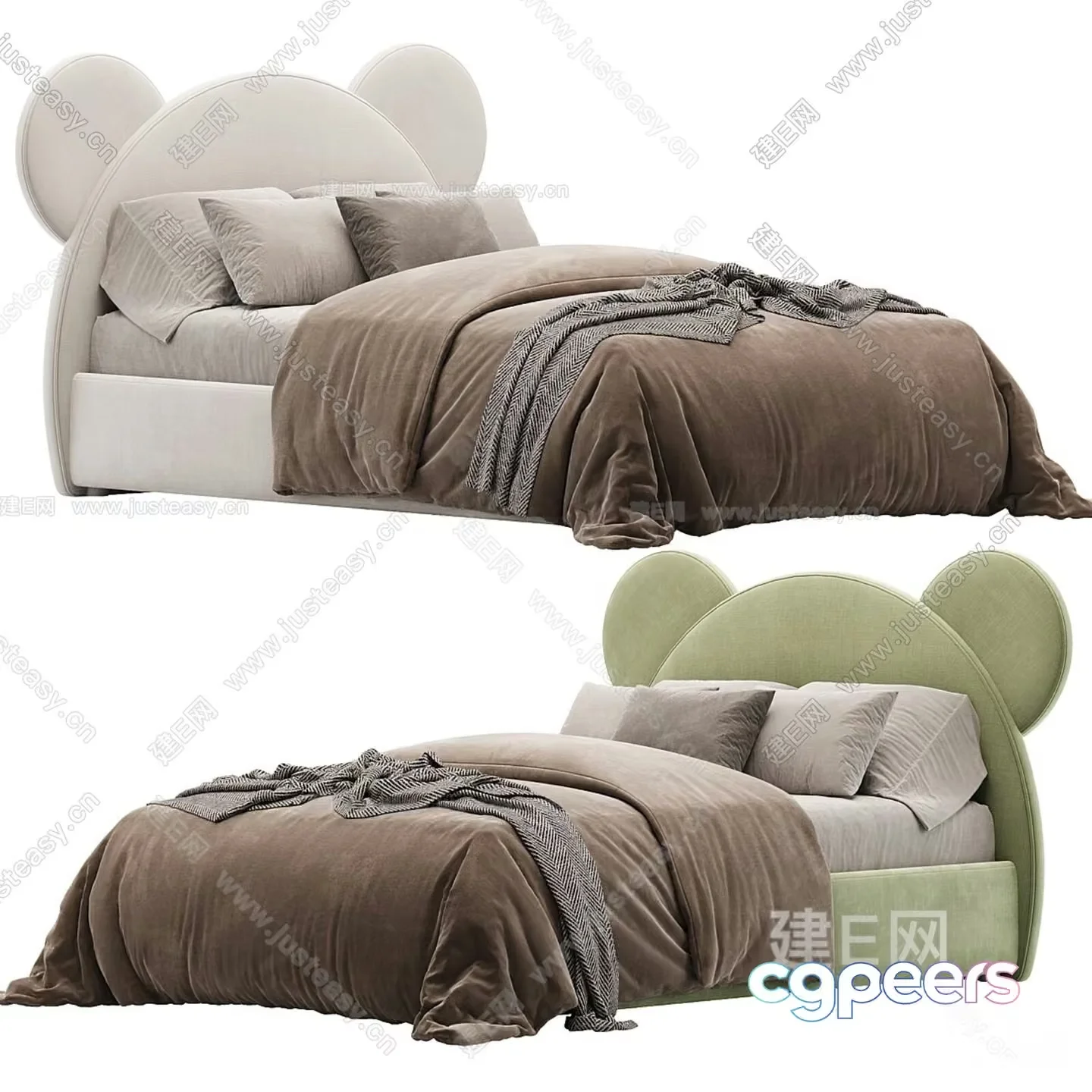 A Modern Bed 3D Model – 8818 – VRAY Render