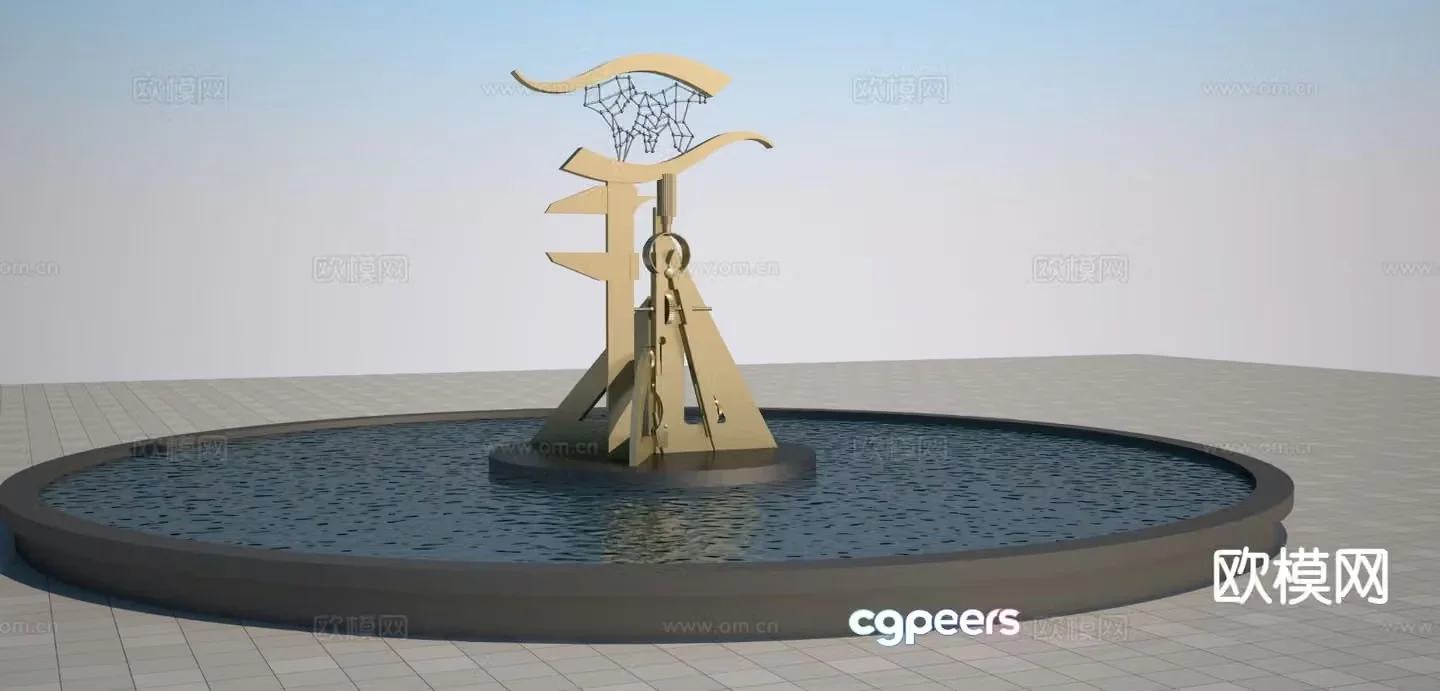 Modern surveying sculpture 3d model