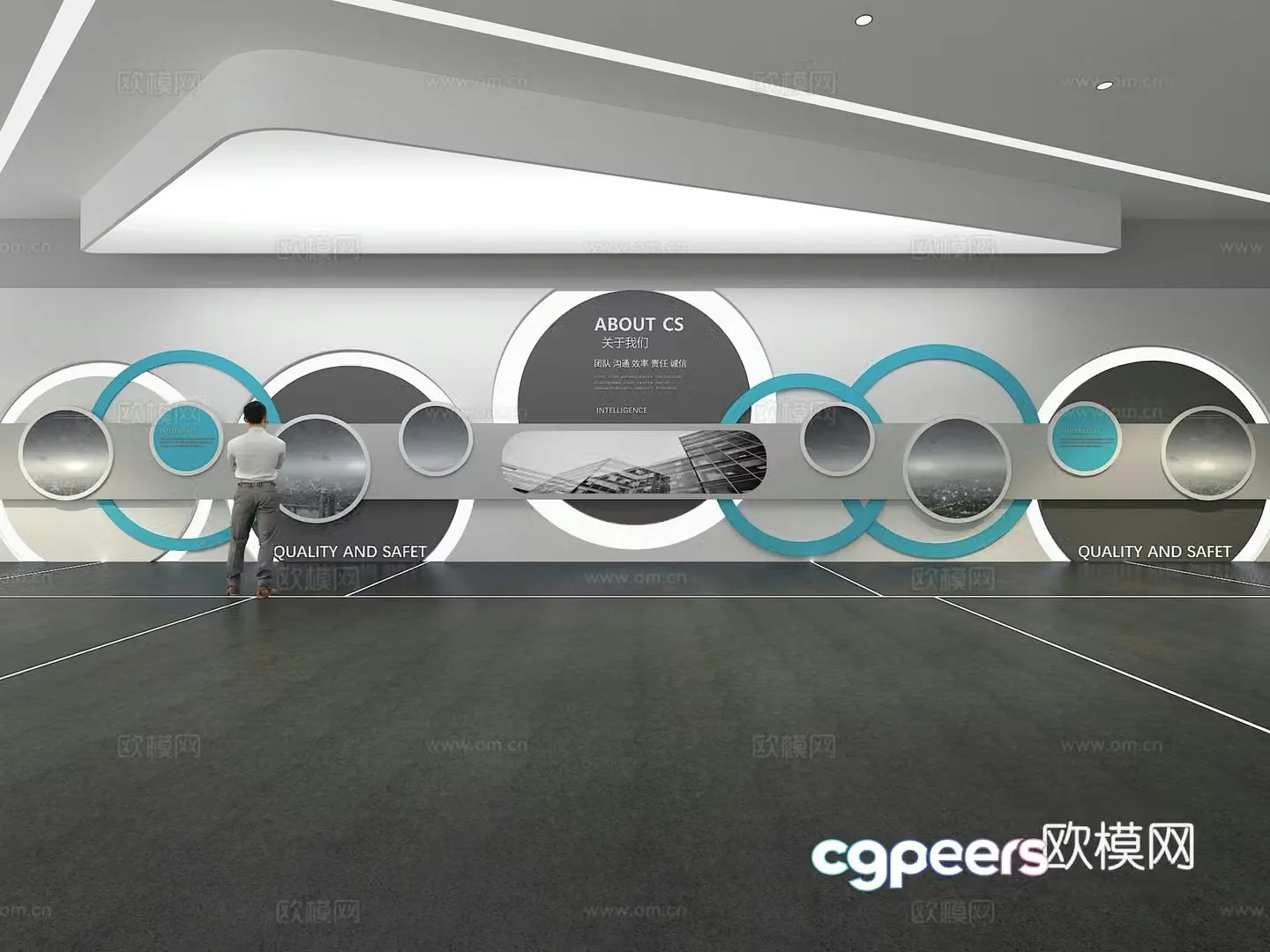 Cultural wall Corporate culture wall Display wall Theme wall Exhibition hall Campus culture Corridor 3D model