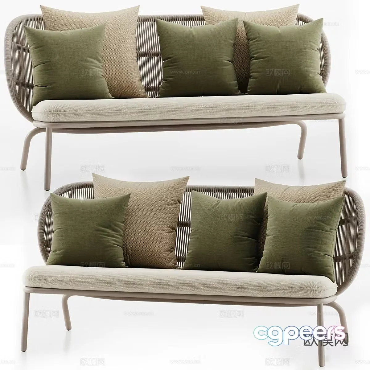 Outdoor sofa double sofa 3d model