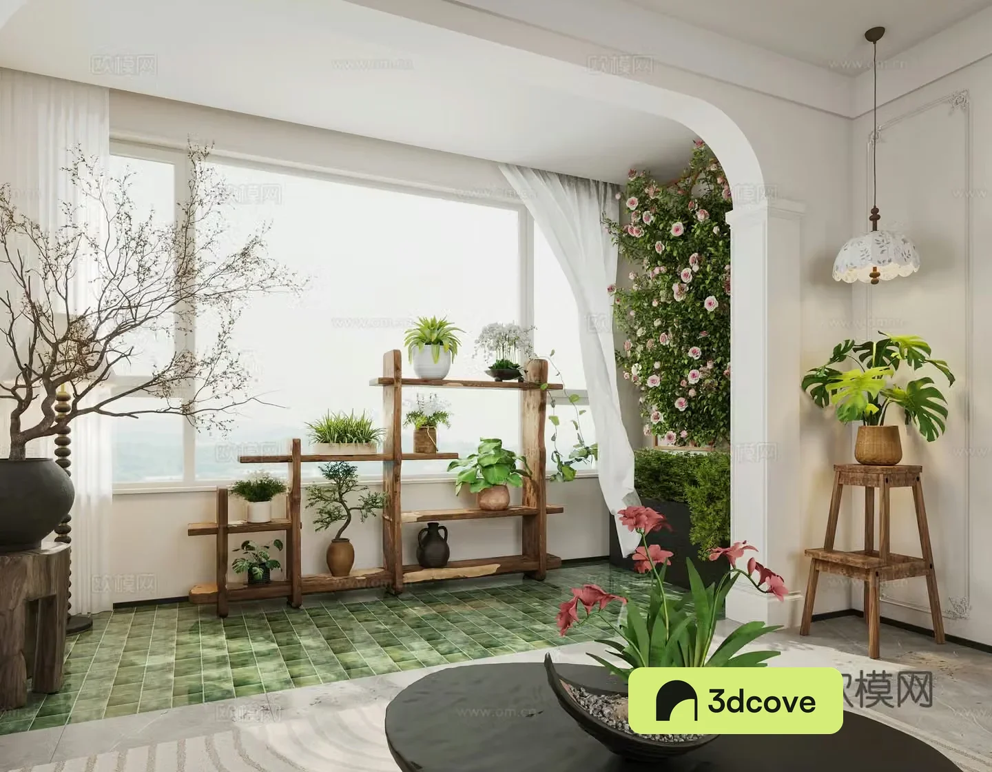 French balcony pot plant