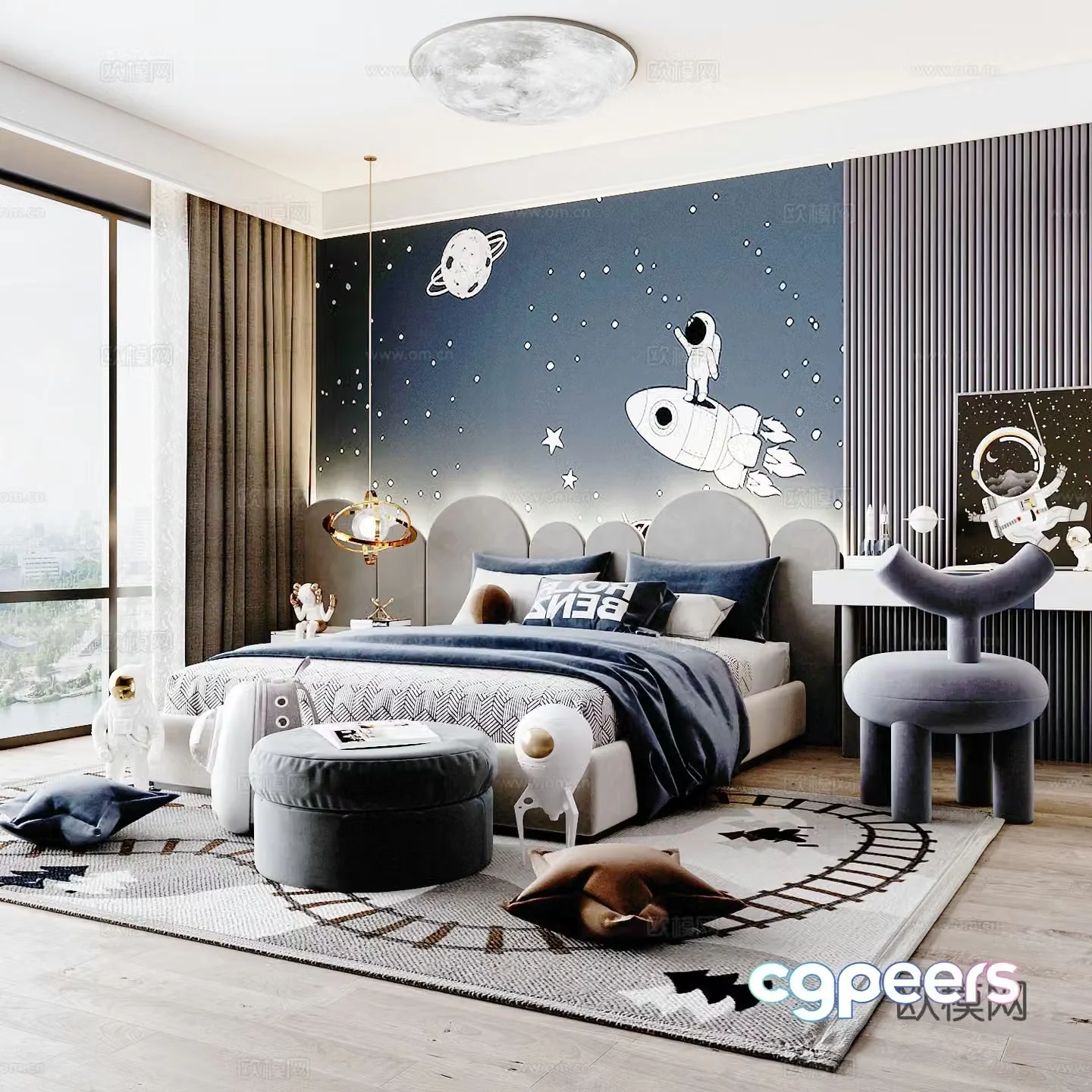 Modern children’s room boy’s room 3d model