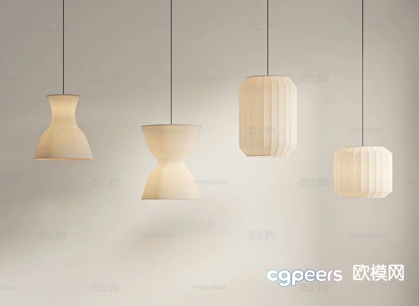 Wabi-sabi chandelier bedside small chandelier 3d model