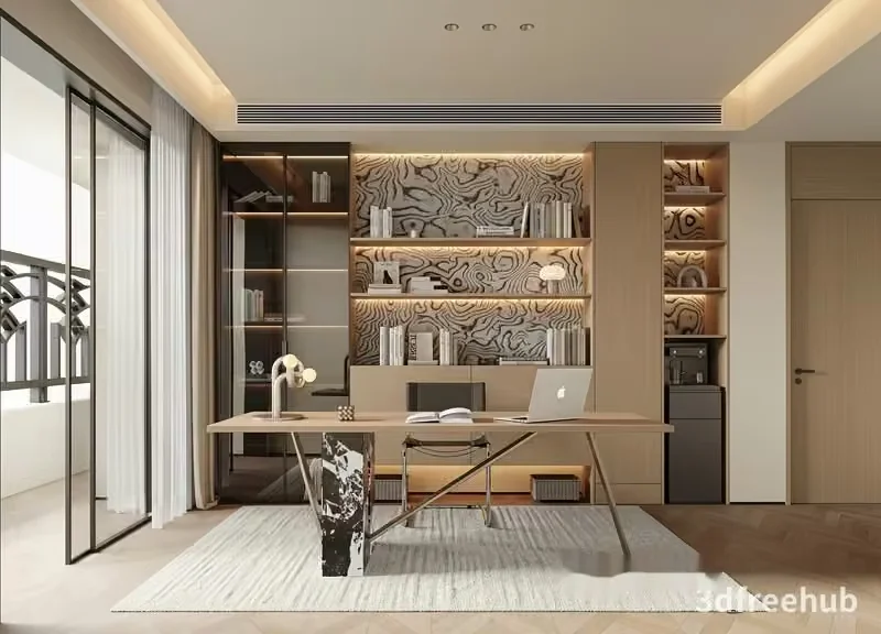 Modern Office Space 3D Model – 22661 – VRAY Render