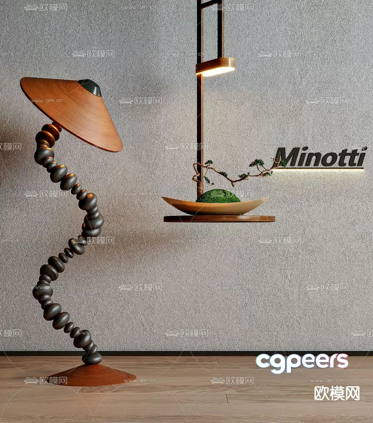 Medieval style floor lamp 3d model