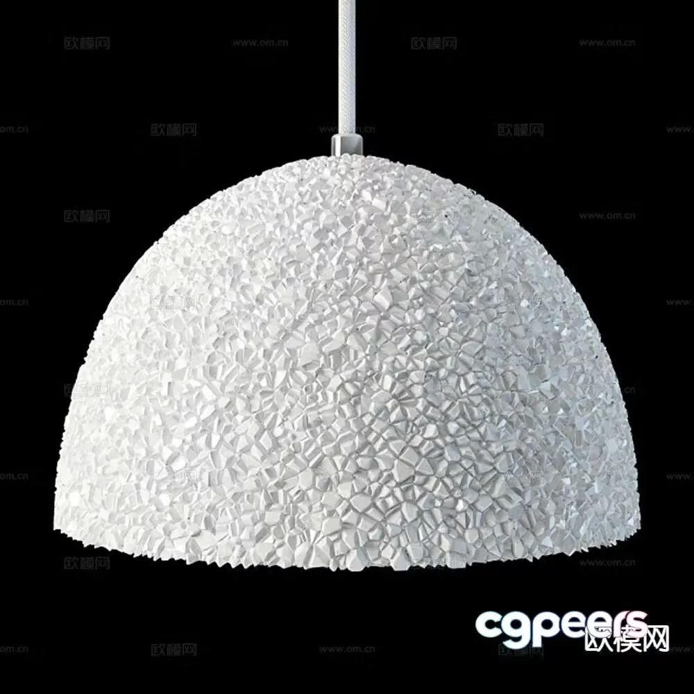 Japanese art chandelier acrylic lamp 3d model