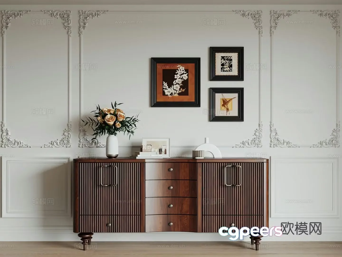 American side cabinet 3D model