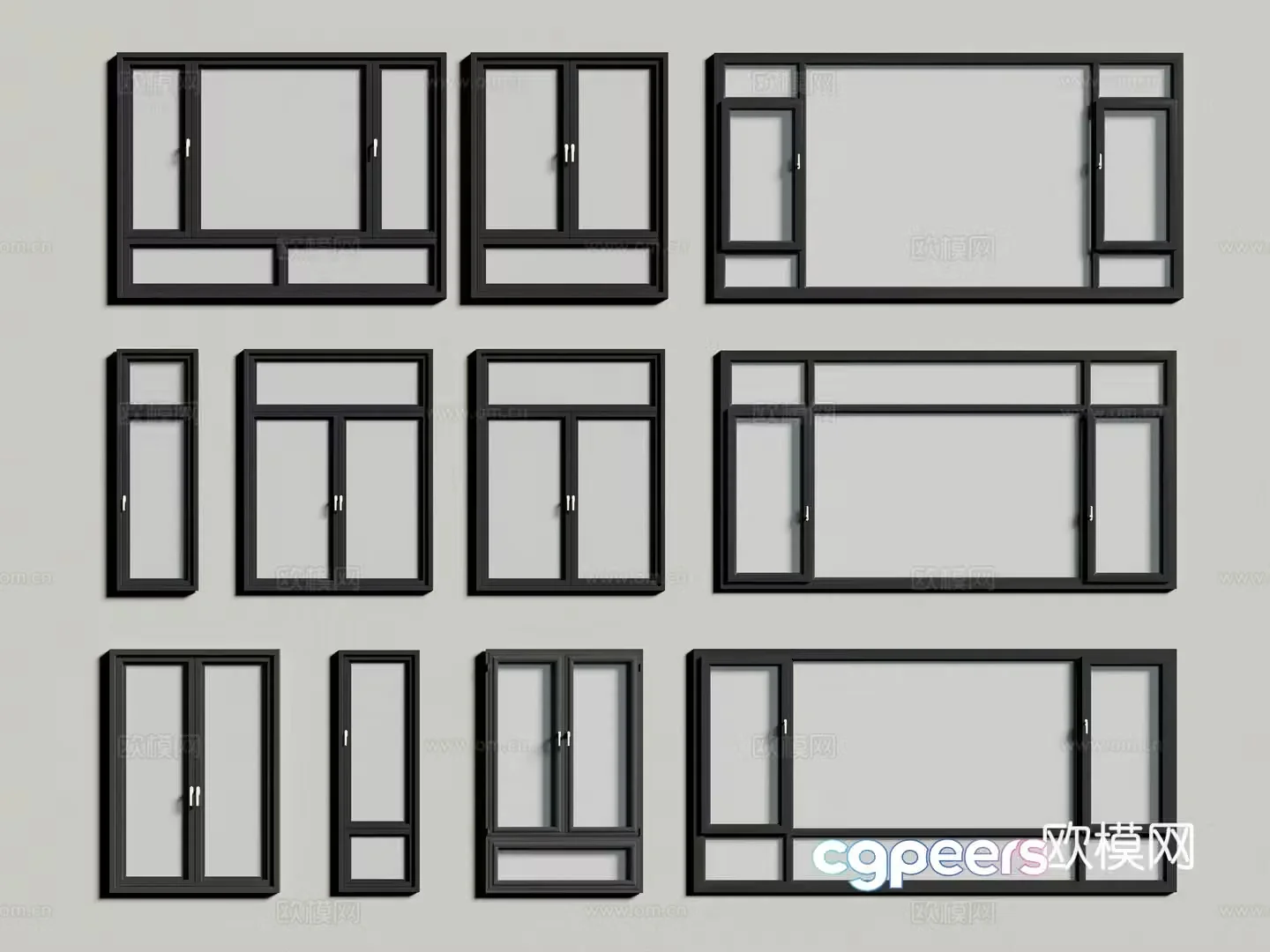 Modern windows broken bridge windows casement windows floor-to-ceiling windows aluminum alloy windows 3D model