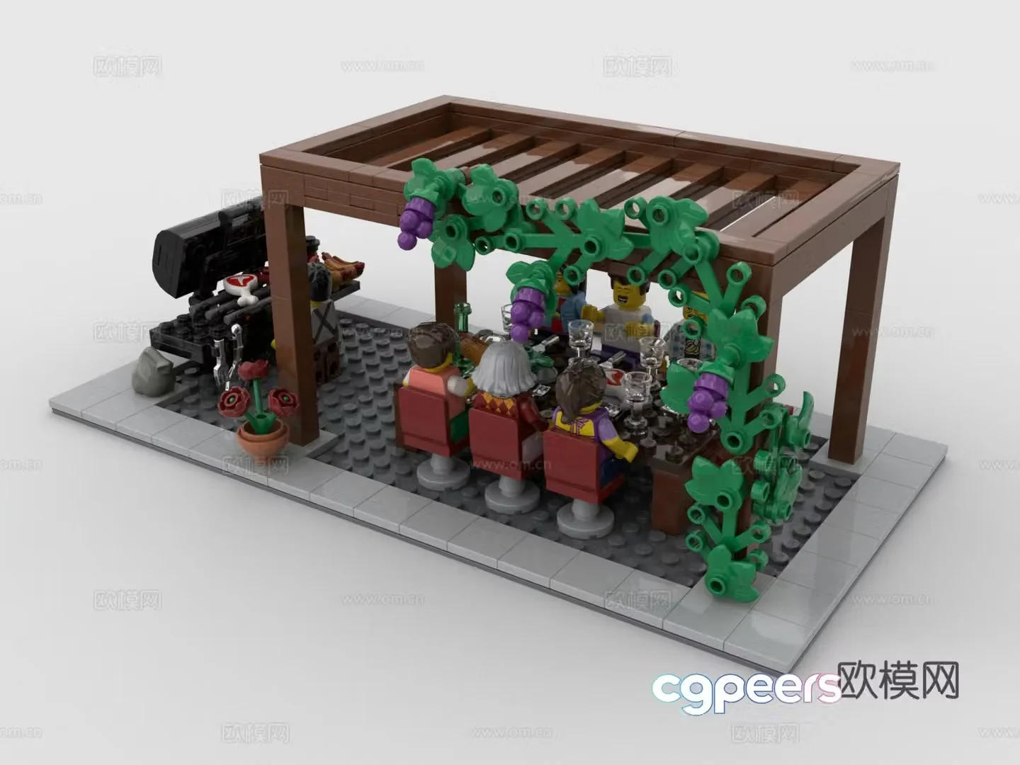 LEGO LEGO Toys Building Blocks Barbecue Grill Garden Party Barbecue 3d Model