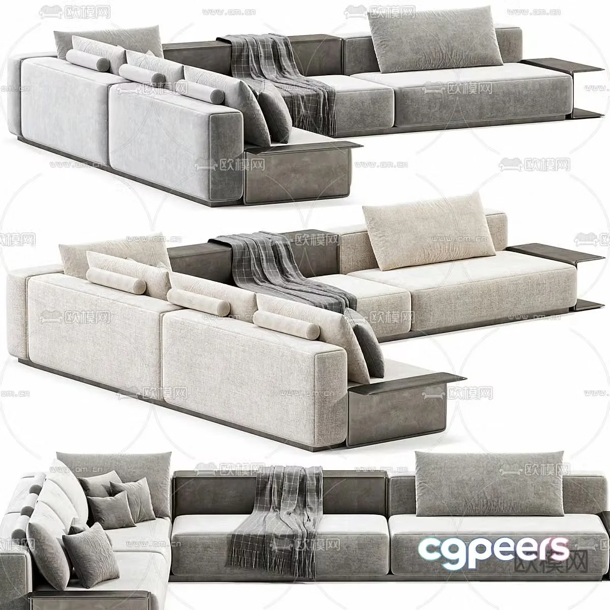 Multi-person sofa corner sofa 3d model
