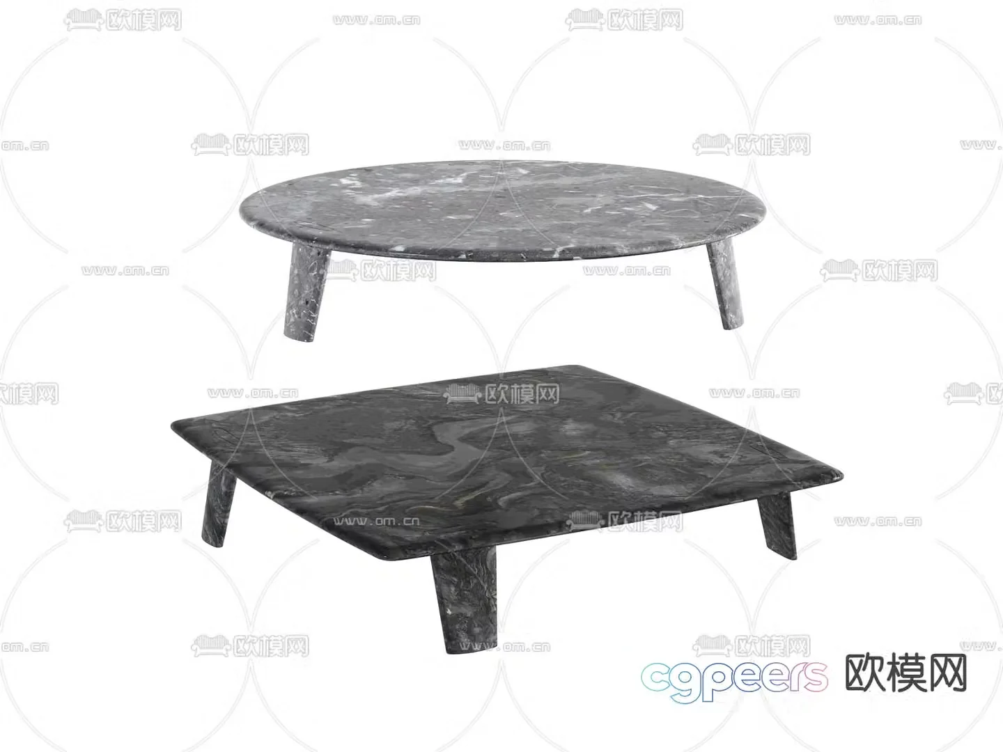 Marble coffee table round coffee table 3d model
