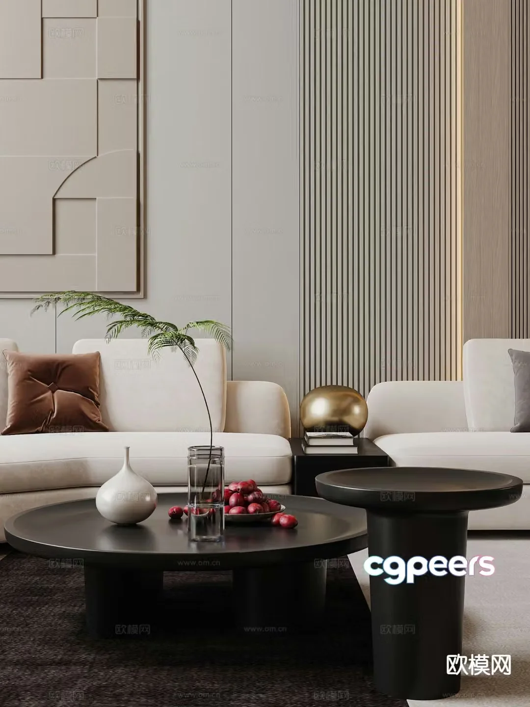 Modern double coffee table 3d model