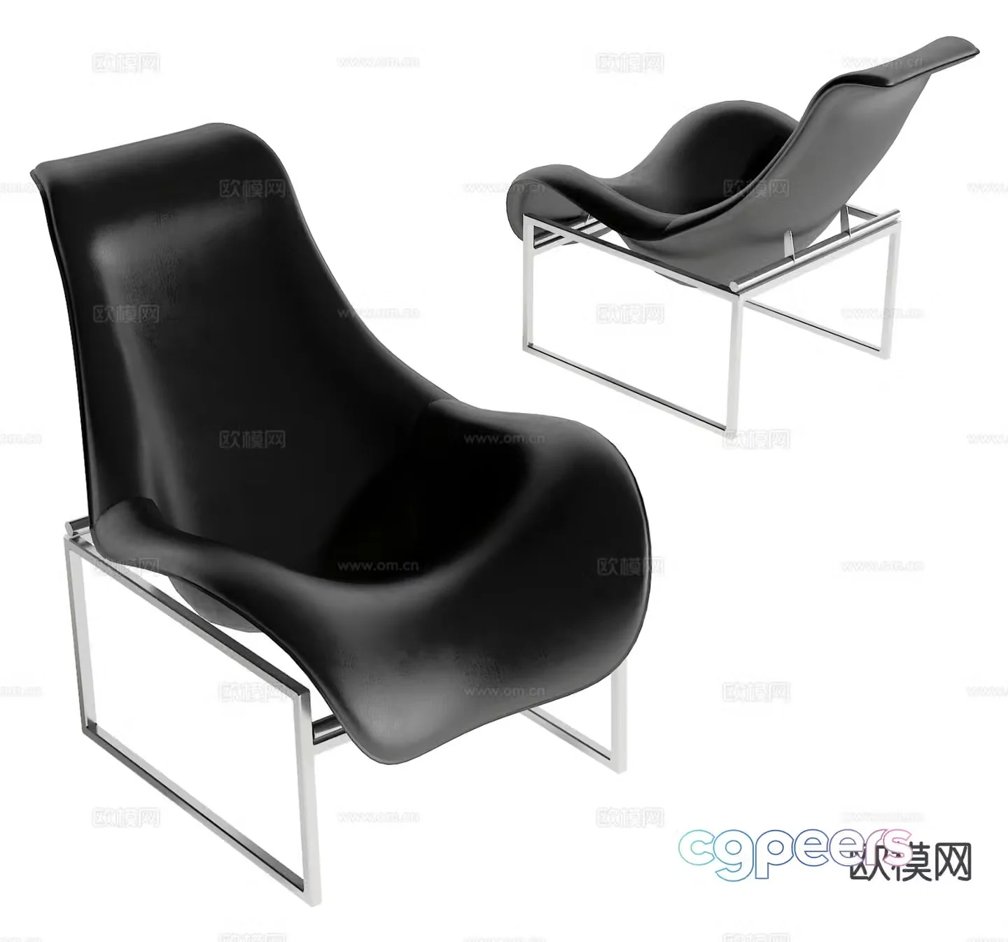 Leather chair lounge chair 3d model