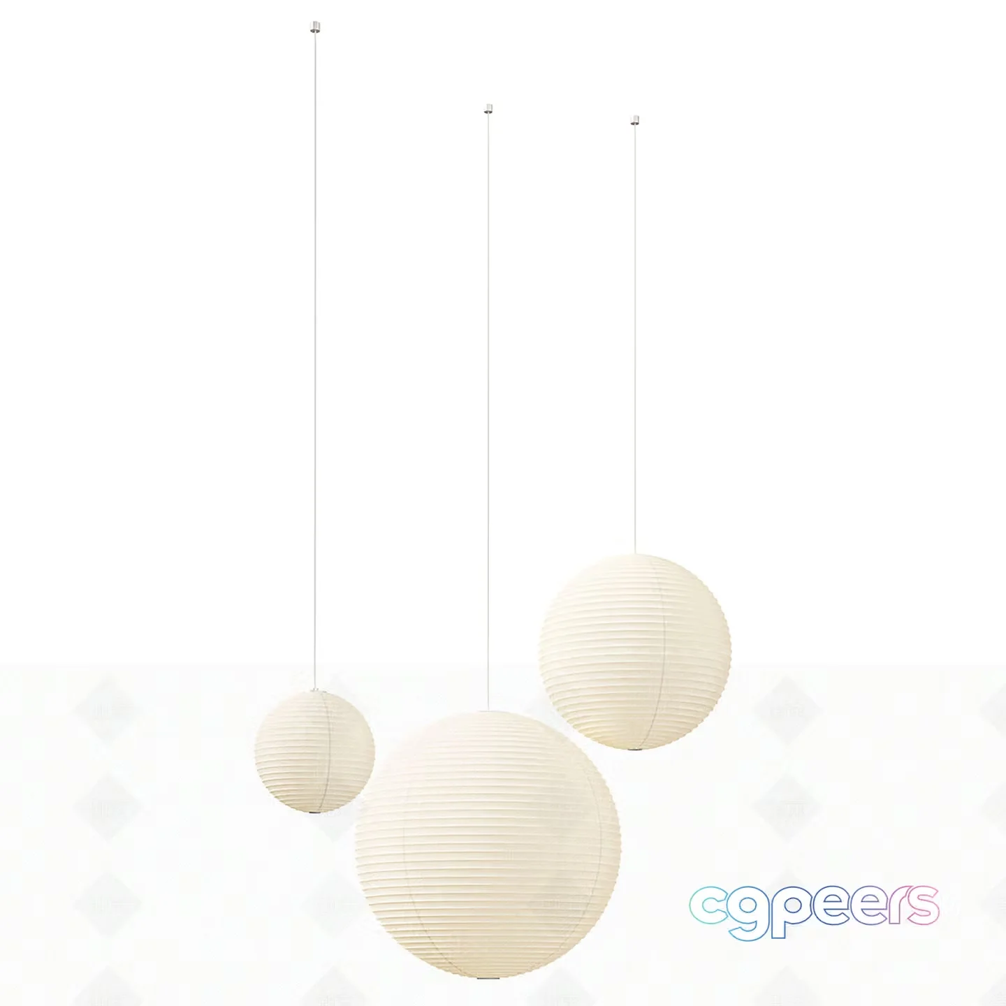 White Hanging Light Fixtures 3D Model – 17173 – VRAY Render