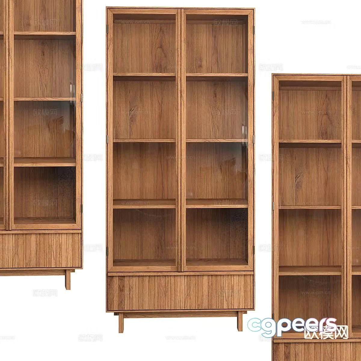Log style bookcase 3d model